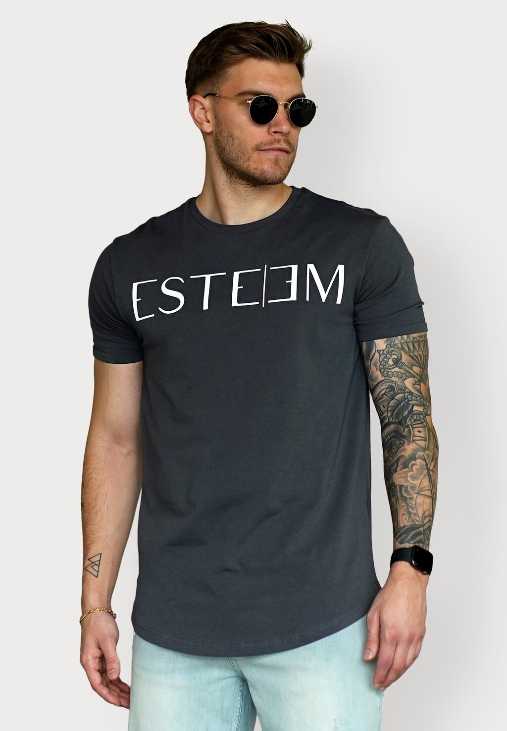 

Футболка с принтом LETTERING ESTEEM, цвет anthracite