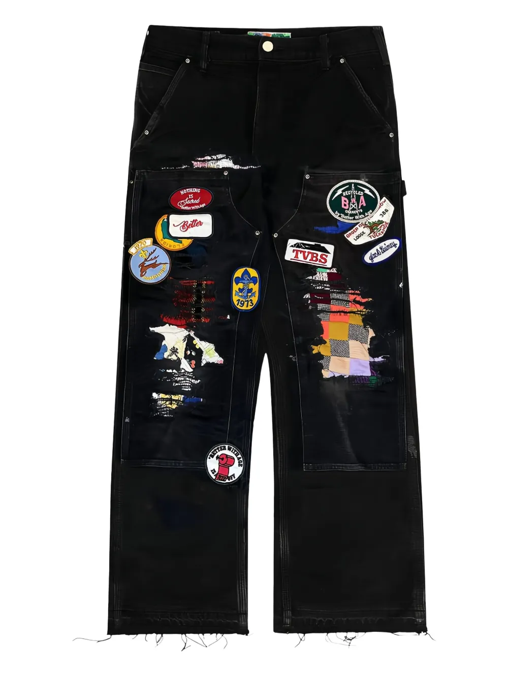 

Брюки с нашивками-патчами Better with Age, черный