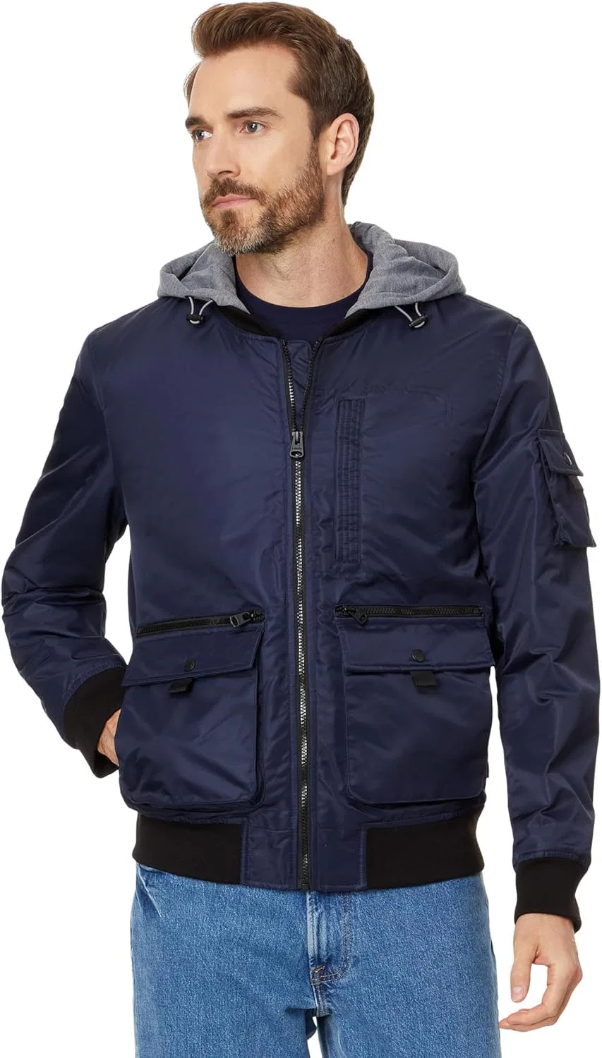 Куртка-бомбер мужская с капюшоном Levi's, Navy