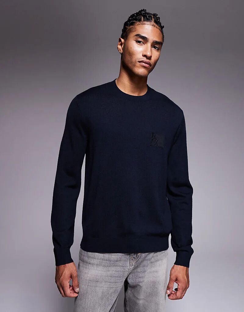 

Толстовка с логотипом Armani Exchange темно-синего цвета