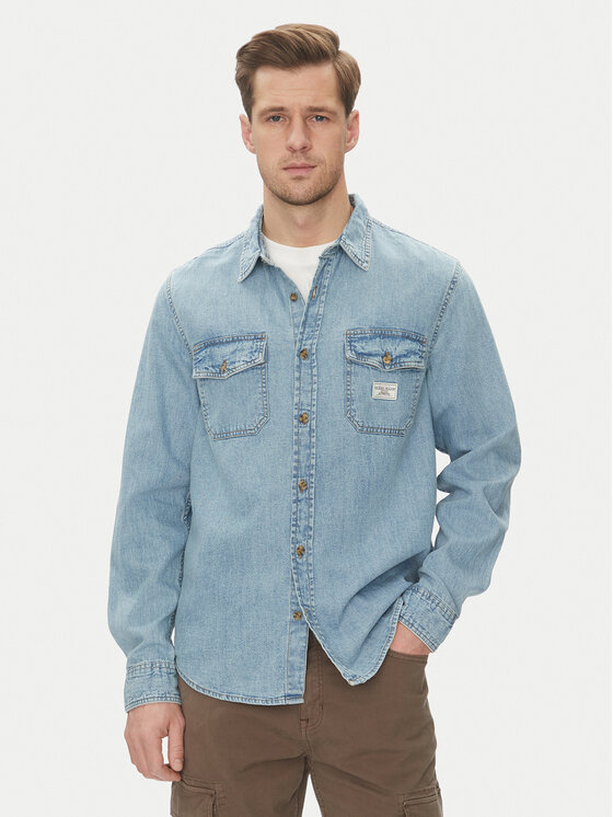 

Джинсовая рубашка стандартный крой M5GH56 D5M82 Guess Jeans, синий