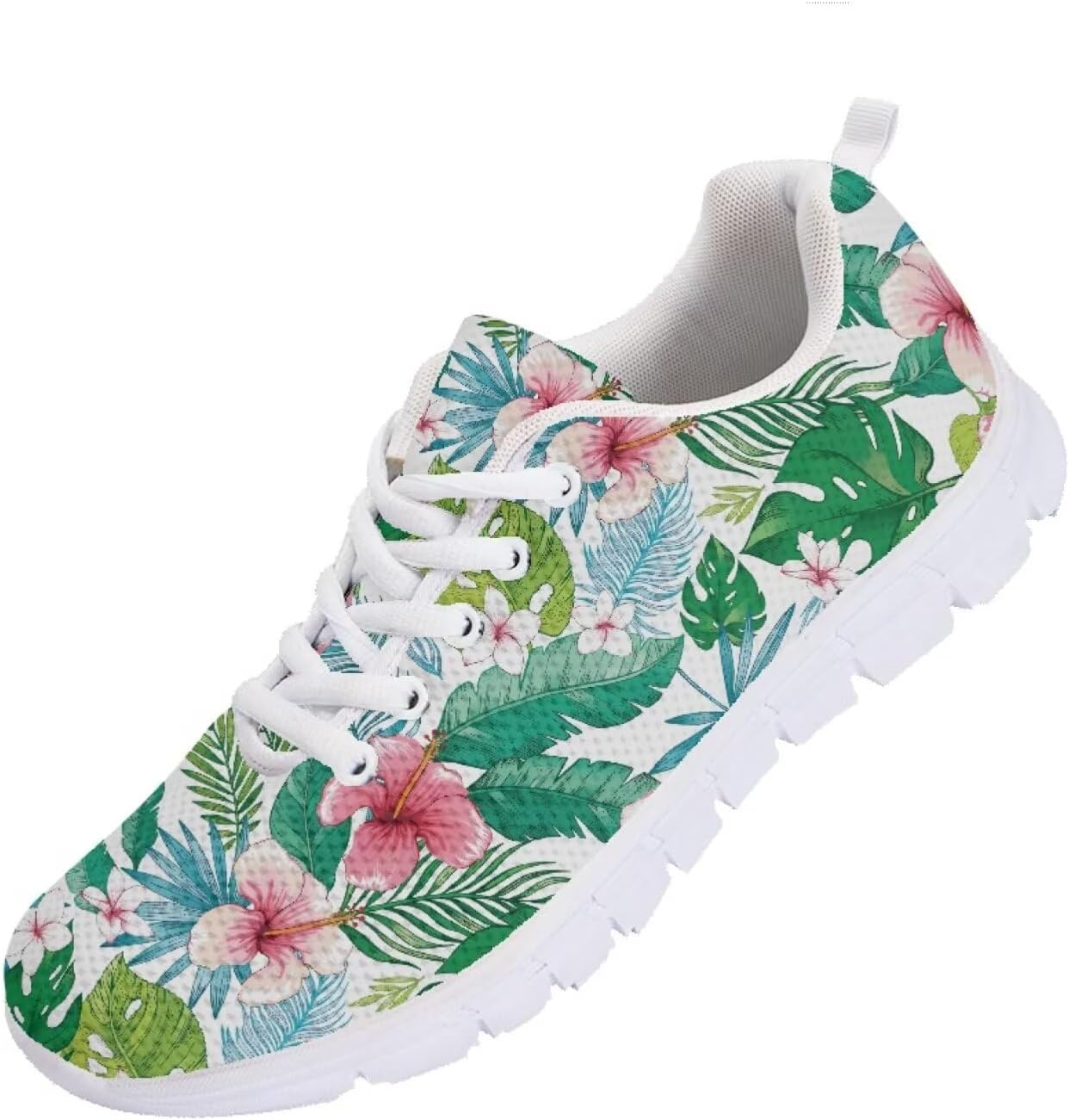 

Вышитые кроссовки для женщин и мужчин, теннисные беговые обувь, легкие сетчатые спортивные кроссовки для тренажерного зала с подошвой из ЭВА Getelinseng, Hawaii Palm Hibiscus