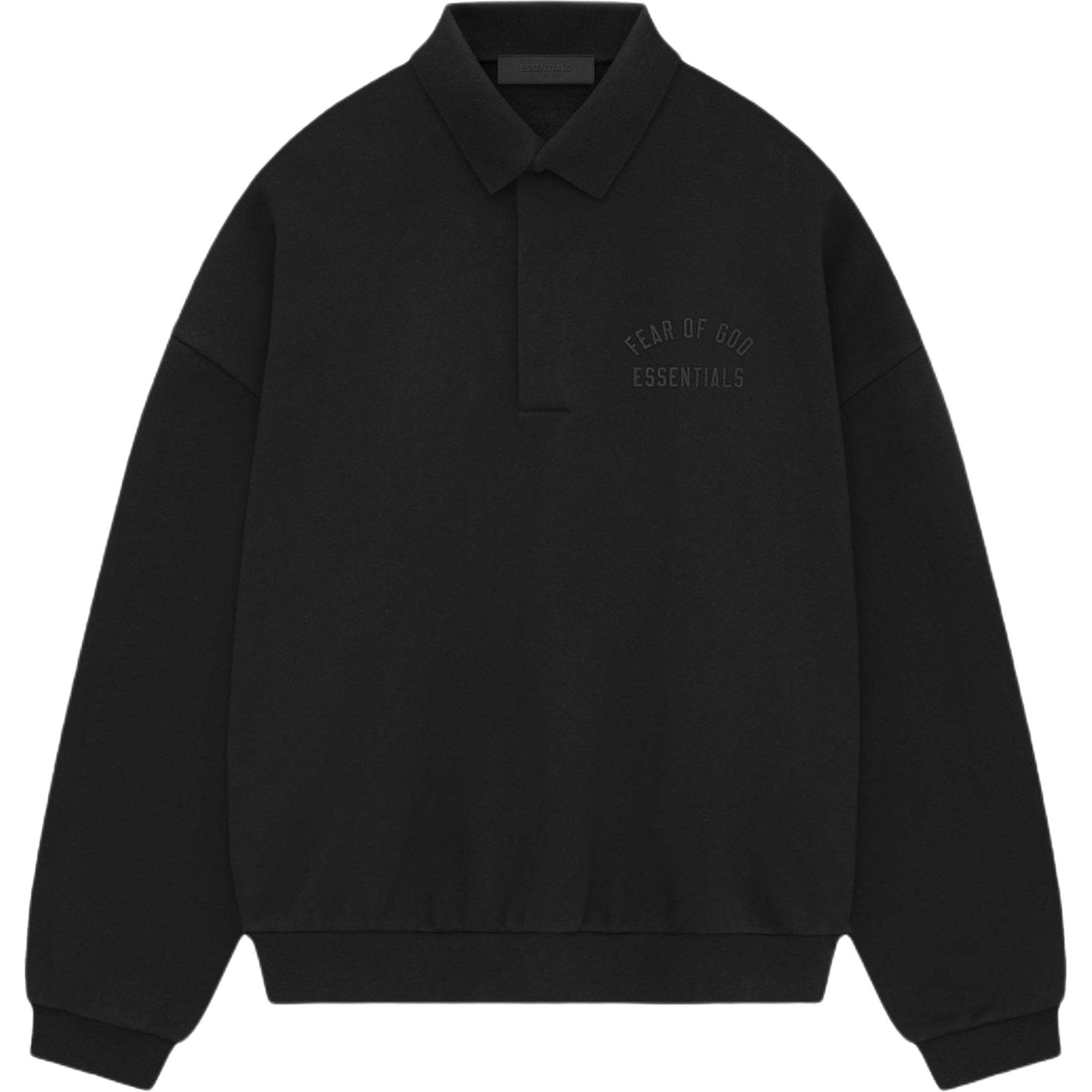 Флисовая поло Fear Of God Essentials, Обсидиановый черный/Черный — фото 2