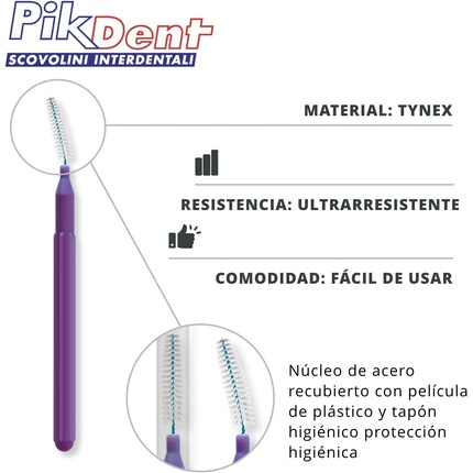 Зубные щетки Interdental с покрытием стального сердечника и щетиной Tynice Size 6 Green 1.0mm Tapered - Pack of 10 — фото 2