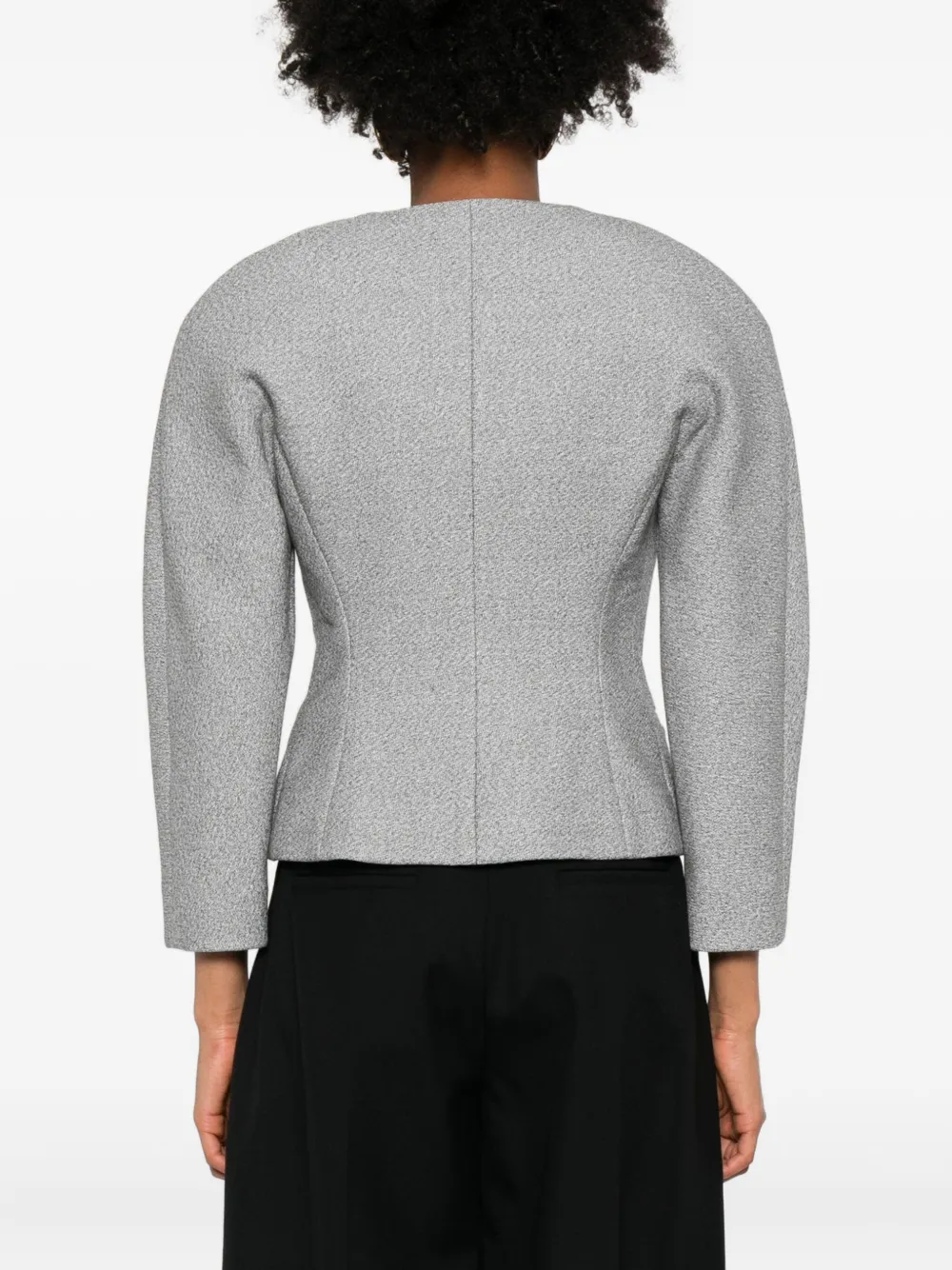 Приталенная куртка из фактурной ткани JACQUEMUS, серый — фото 4