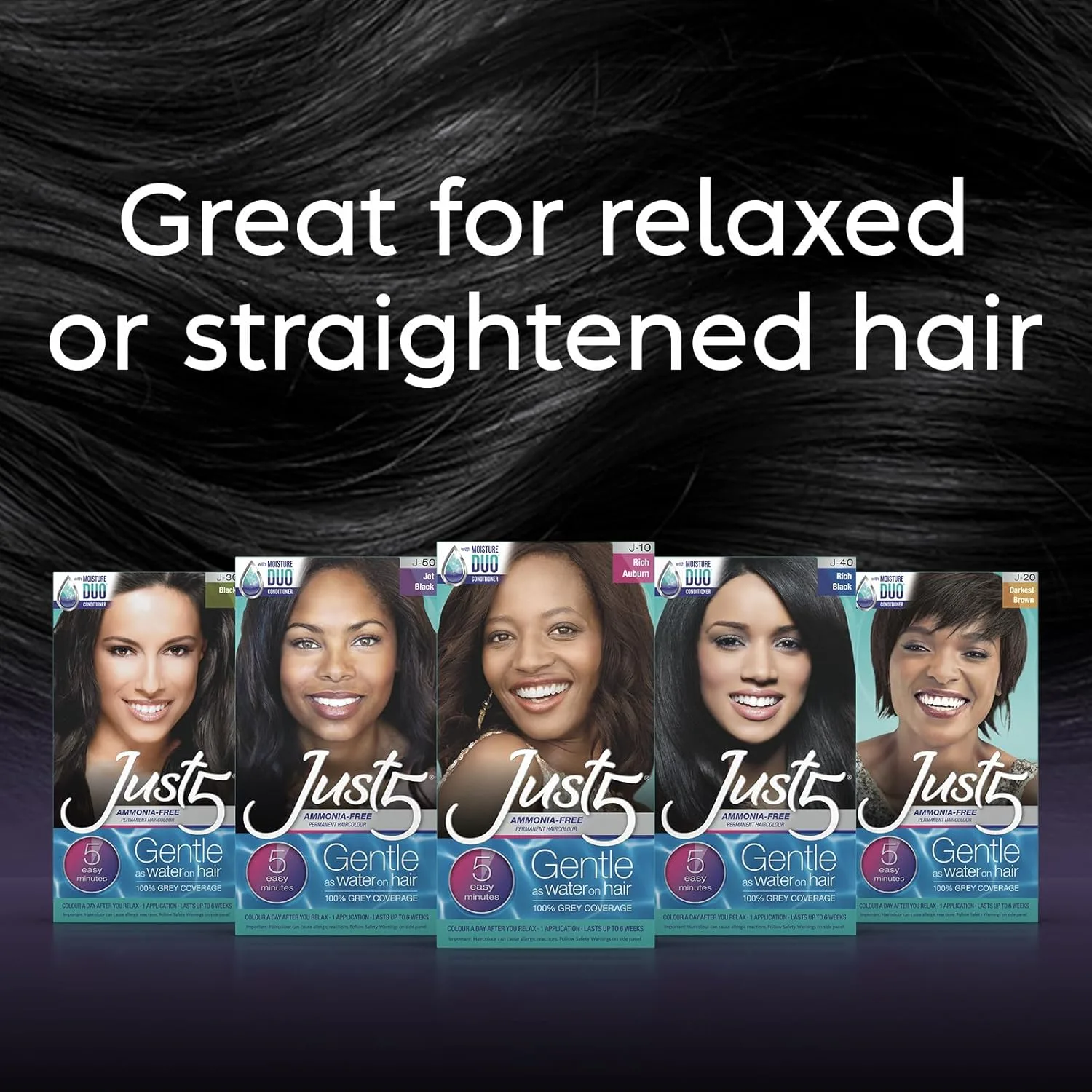 Стойкая краска для волос Just 5 Women's 5 Minute Permanent Hair Color с кондиционером, для окрашивания седых волос - Насыщенный рыжий (упаковка из 2 шт.) 1 шт. (2 шт.), Rich Auburn — фото 4