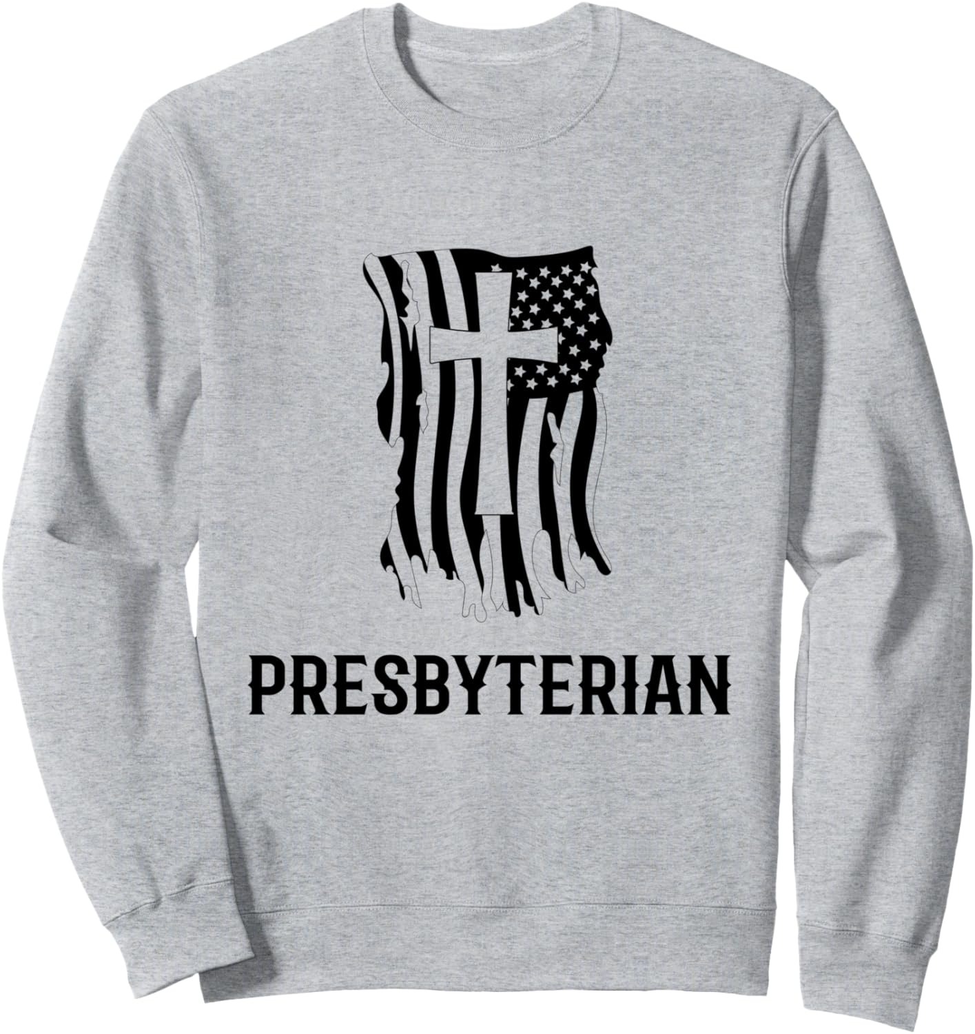 

Пресвитерианская церковь, Пресвитерианская церковь, Американский флаг, Патриотическая пресвитерианская толстовка Presbyterians Modern Christian Angel Cross Design, серый