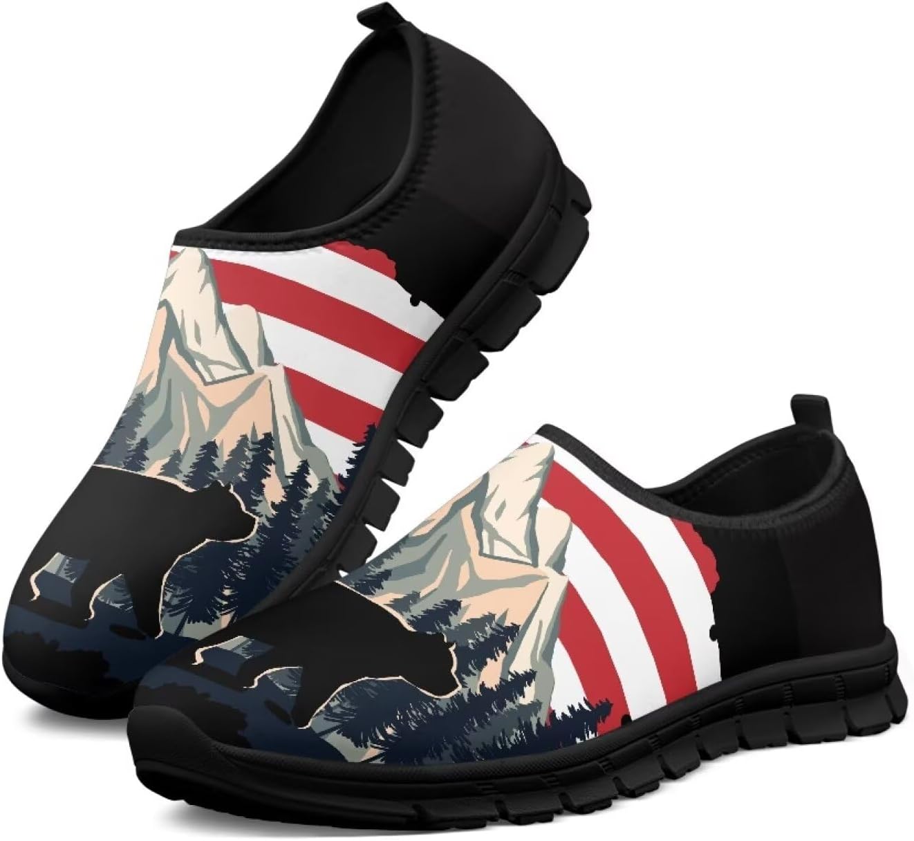 

Мужские слипоны повседневные лоферы легкие противоскользящие низкие ходовые и походные кроссовки для активного отдыха, бега и спорта, размеры US 5-14 Qoiuvncy, Forest Bear