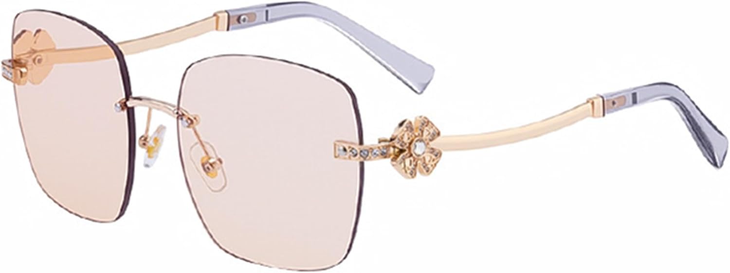 

Ретро-солнцезащитные очки Y2k для женщин и мужчин, модные солнцезащитные очки без оправы с бриллиантами, квадратные, с золотыми блестками, защита от ультрафиолета UV400 bullabulling, Champagne