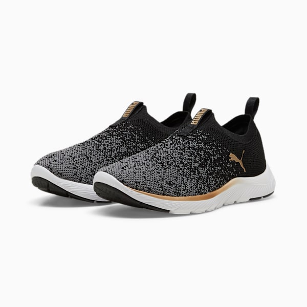 Женские туфли без застежек Softride Remi Slip-On Knit Puma, черный — фото 2