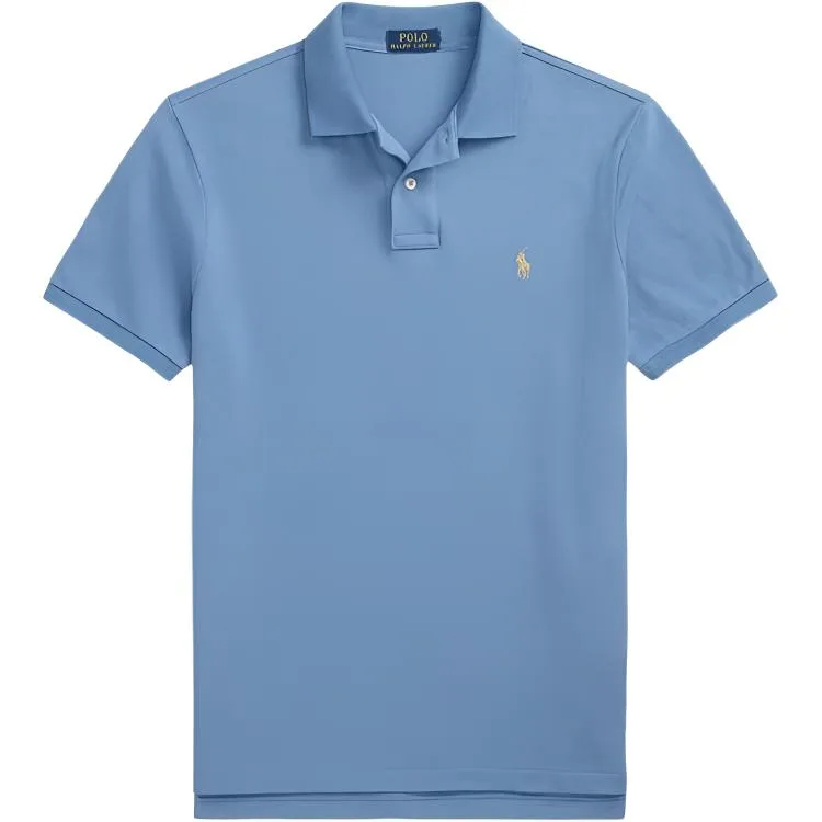 Поло с вышитым логотипом Ralph Lauren, синий