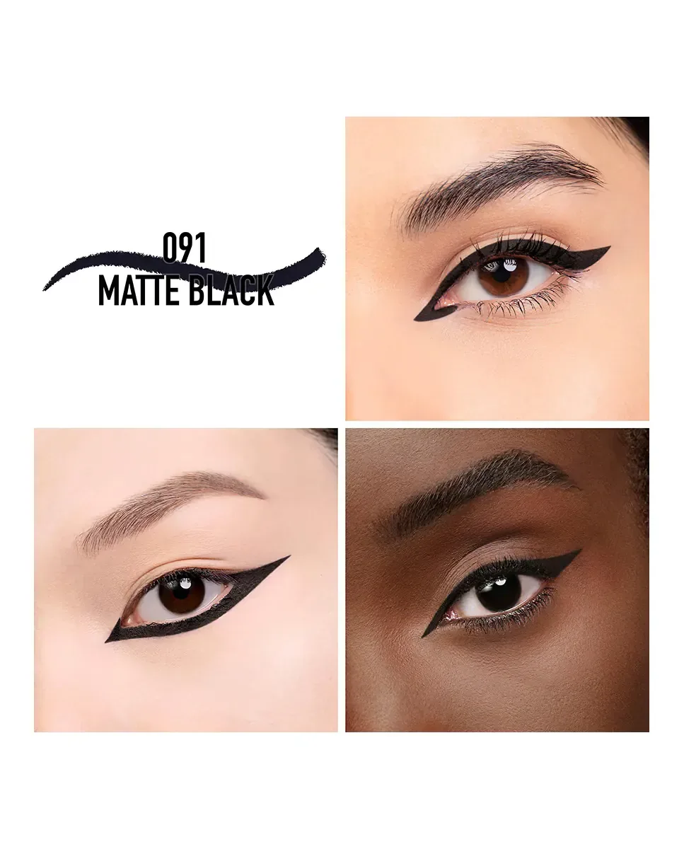 Водостойкая подводка для глаз - стойкость 24 ч - насыщенный цвет Dior, 091 Matte Black — фото 2