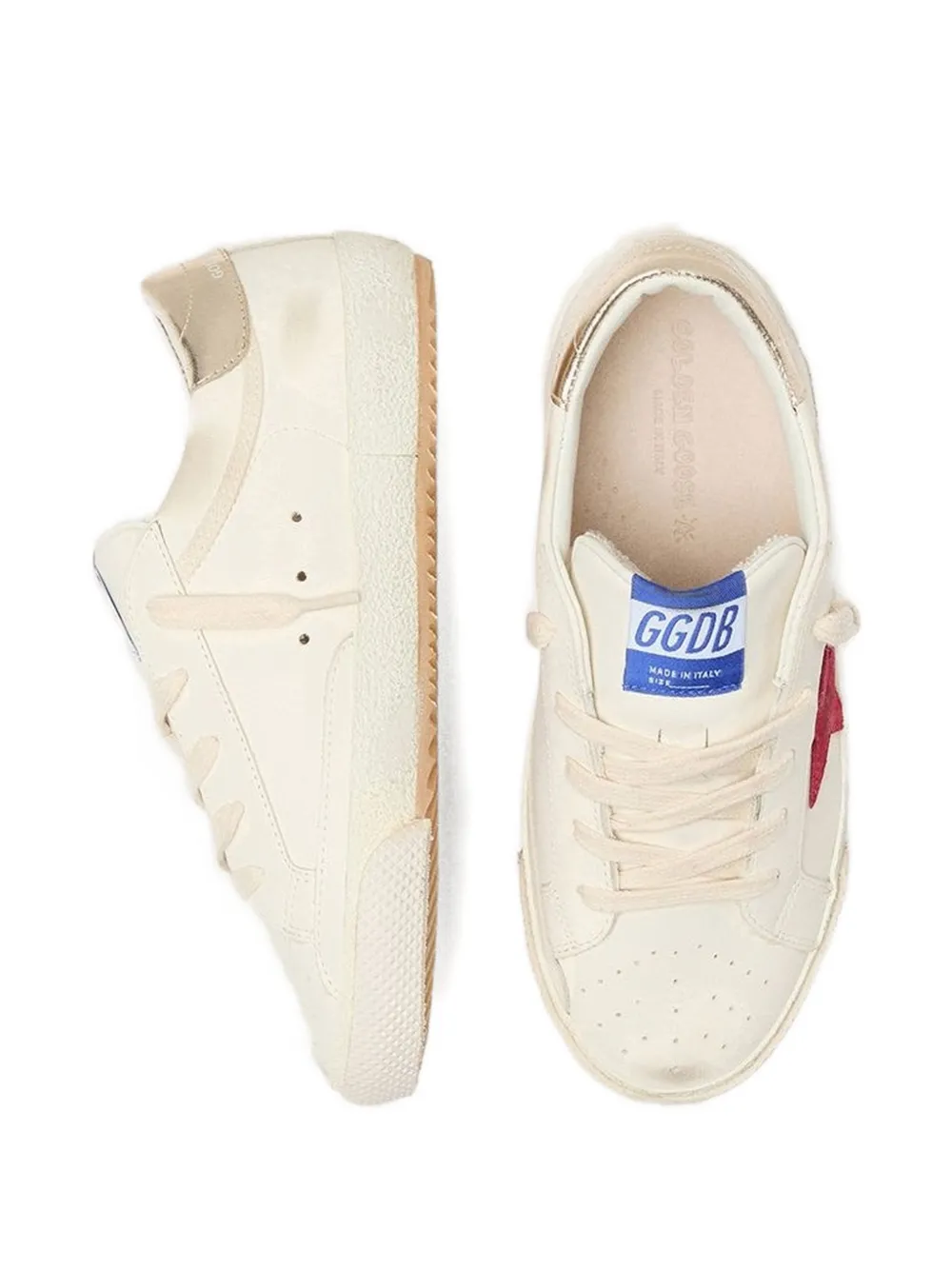 Кроссовки с нашивкой в виде звезды Golden Goose Kids, бежевый — фото 3