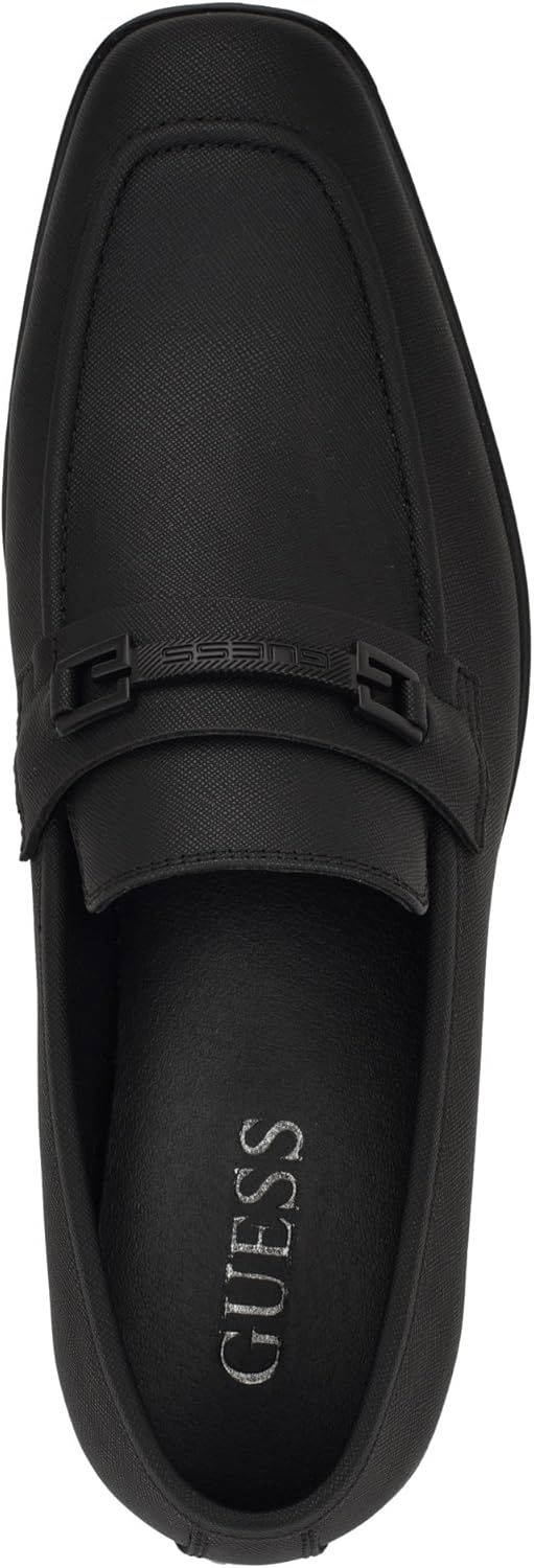 Мужские лоферы Guess Hollas, Black Saffiano Texture 001 — фото 2