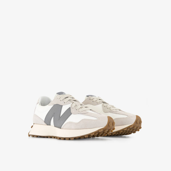 Кроссовки New Balance 327 из замши и кожи низкие, белый — фото 3