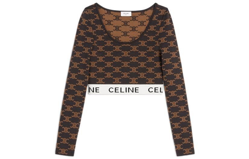 

Топ укороченный Celine женский, желтый