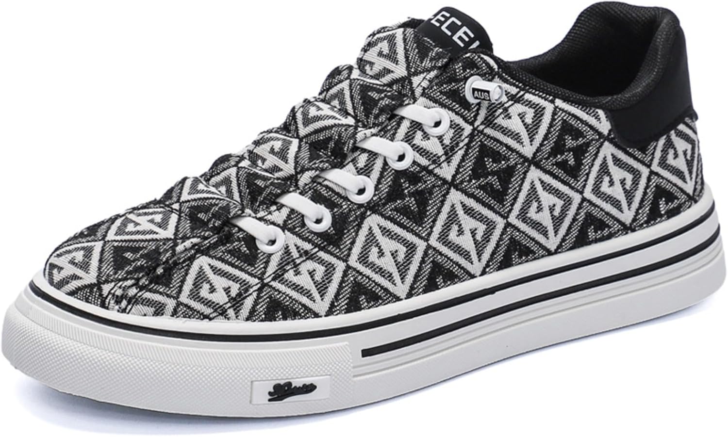 

Мужские слипоны с вышивкой на холщовой основе, дышащие кроссовки на шнуровке, повседневная обувь с амортизирующей стелькой из ЭВА и легкой подошвой из ПВХ для ежедневной ходьбы Azttoztto, черный