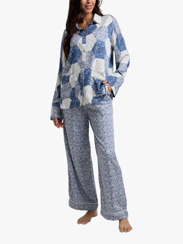 

Комплект пижамы Evie Aster из сатина с пэчворком Lily and Lionel, Blue