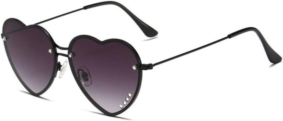 

Роскошные солнцезащитные очки в форме сердца без оправы для женщин и мужчин, милые очки с бриллиантами для вечеринок, солнцезащитные очки-маска с защитой от УФ-излучения UV400 generic, Black Gradient Black