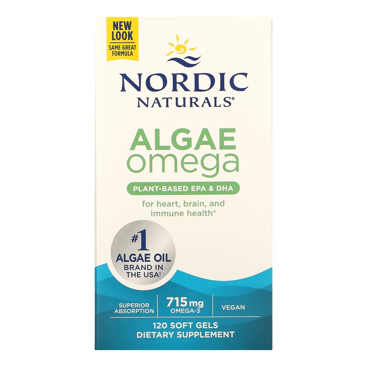 

Омега водорослей Nordic Naturals 715 мг, 120 мягких желатиновых капсул
