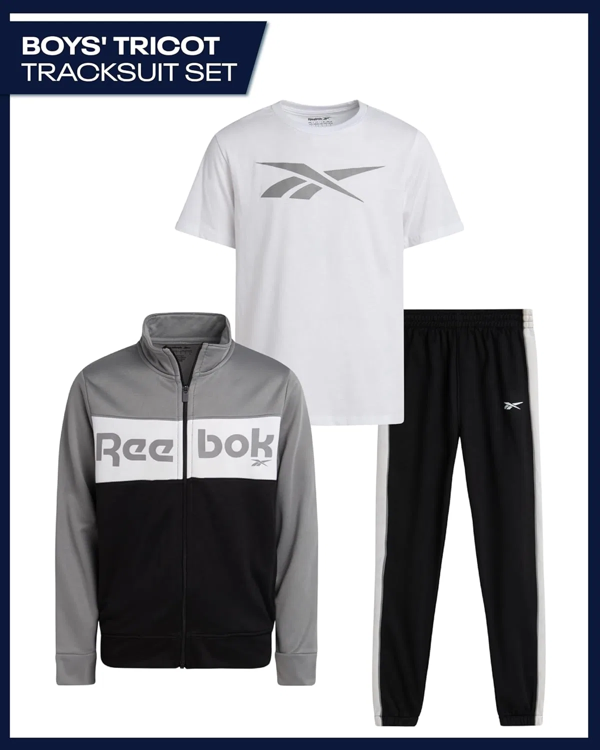 Детский спортивный костюм Reebok, 3 предмета, Classic Black — фото 2