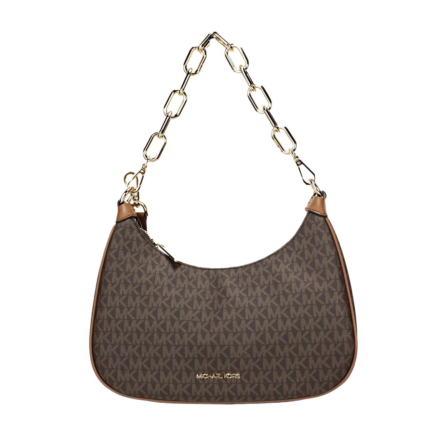 

Сумка Cora Large Brown PVC Zip Pouchette Chain Crossbody Bag Michael Kors
