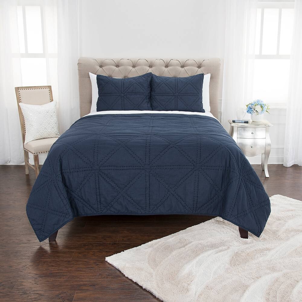 

Комплект однотонных одеял Rizzy Home Maddux Place Simpson, цвет Indigo