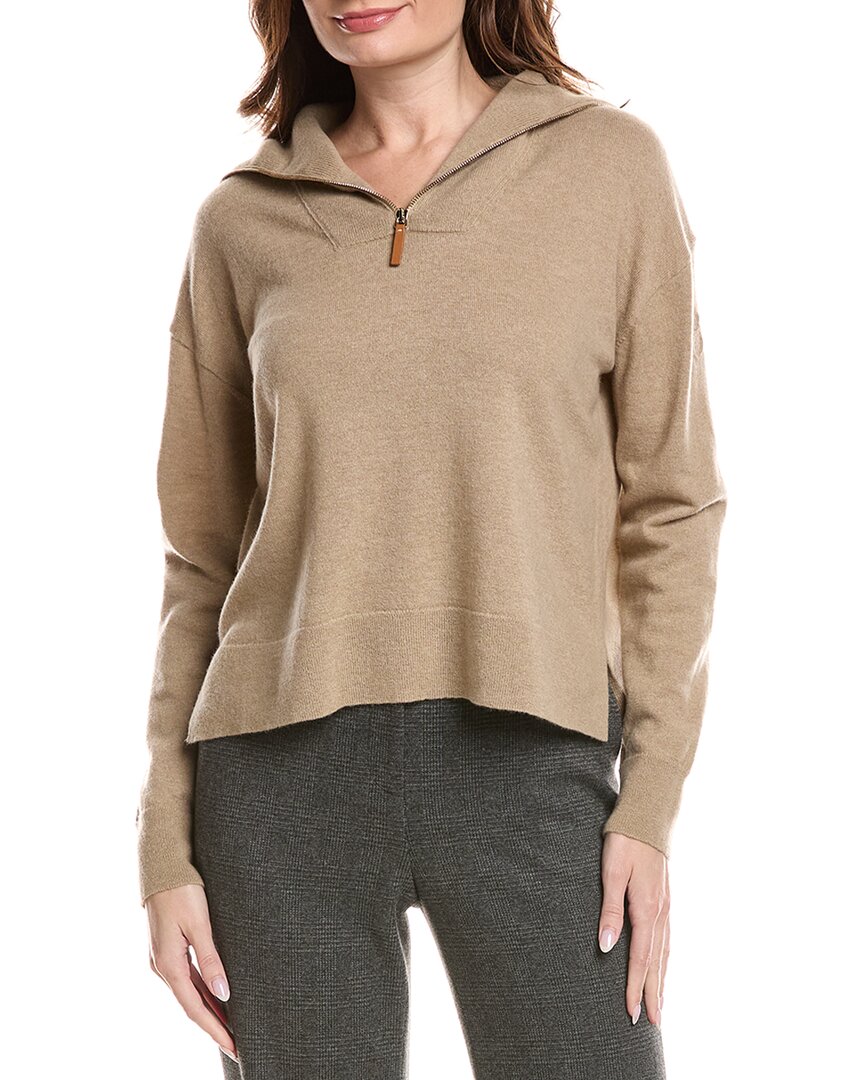 

Свитер Lafayette 148 New York с воротником-полумолнией из смеси шерсти и кашемира Lafayette 148 New York, коричневый