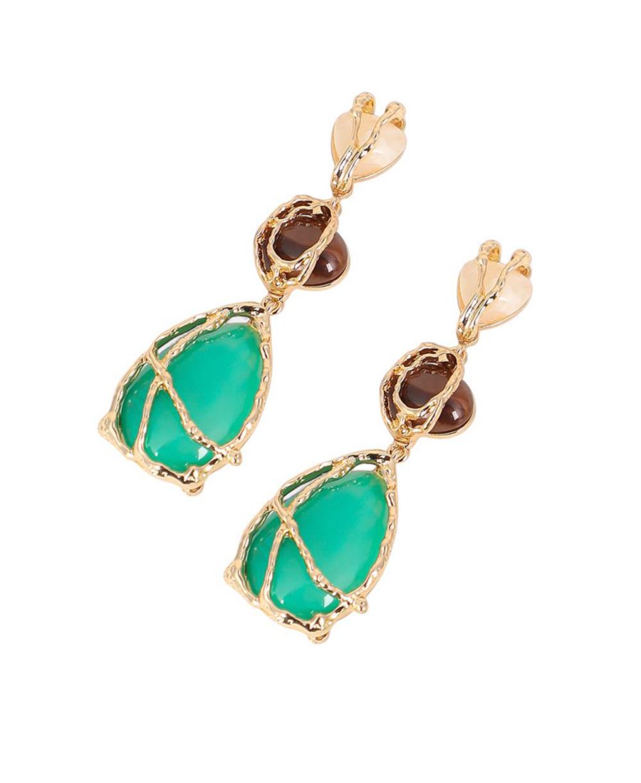 

Женские серьги-капли с прожилками в форме капли - Калифорнийское золото SOHI, Gold