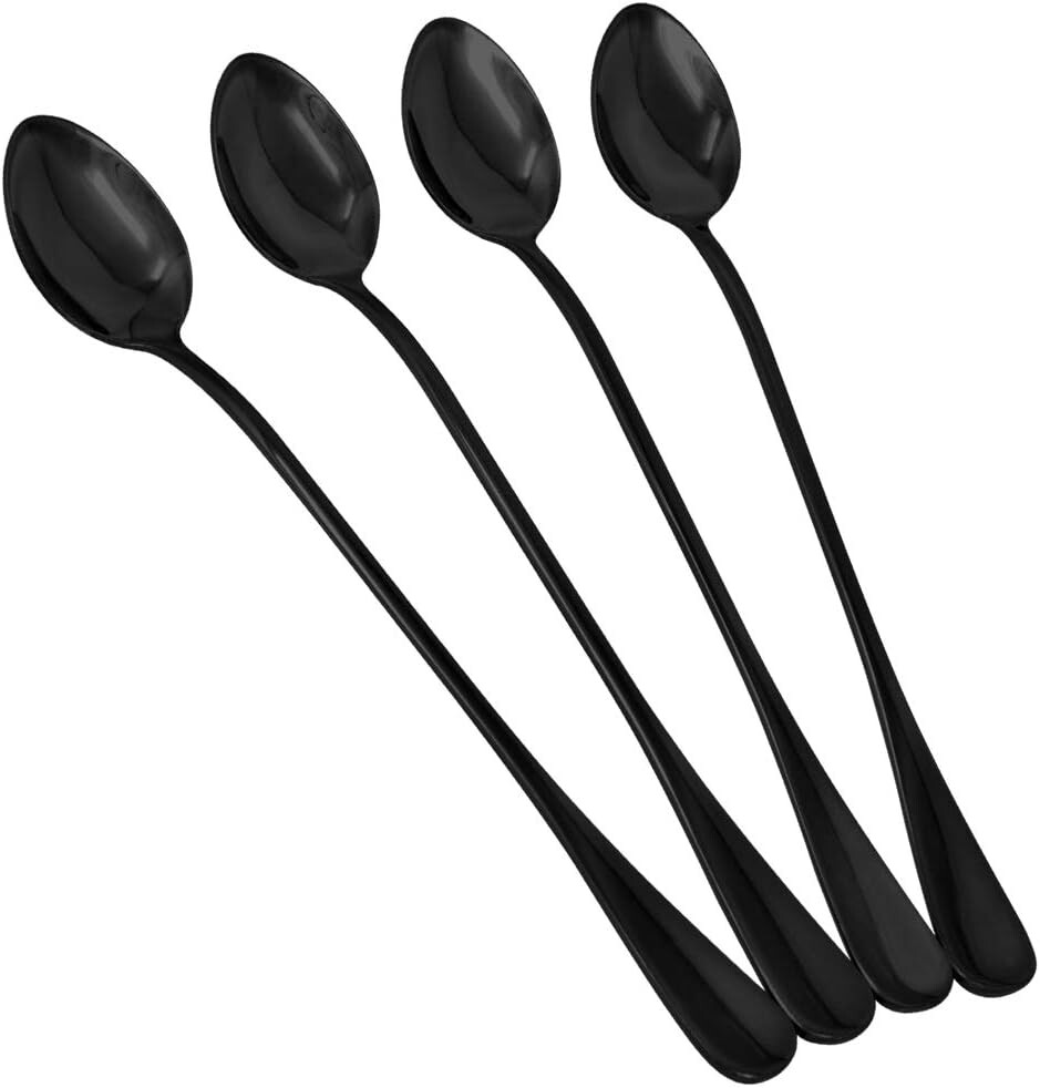 

4 шт. Ложка для холодного чая с длинной ручкой cnomg, Black