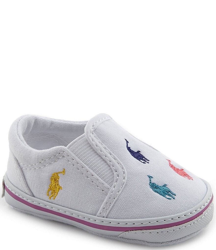 

Кроссовки-слипоны из оксфордской ткани Polo Ralph Lauren для девочек Bal Harbour, слипоны (для младенцев), белый