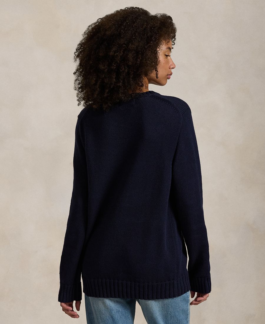 Унисекс свитер с культовым флагом Polo Ralph Lauren, Blue — фото 4