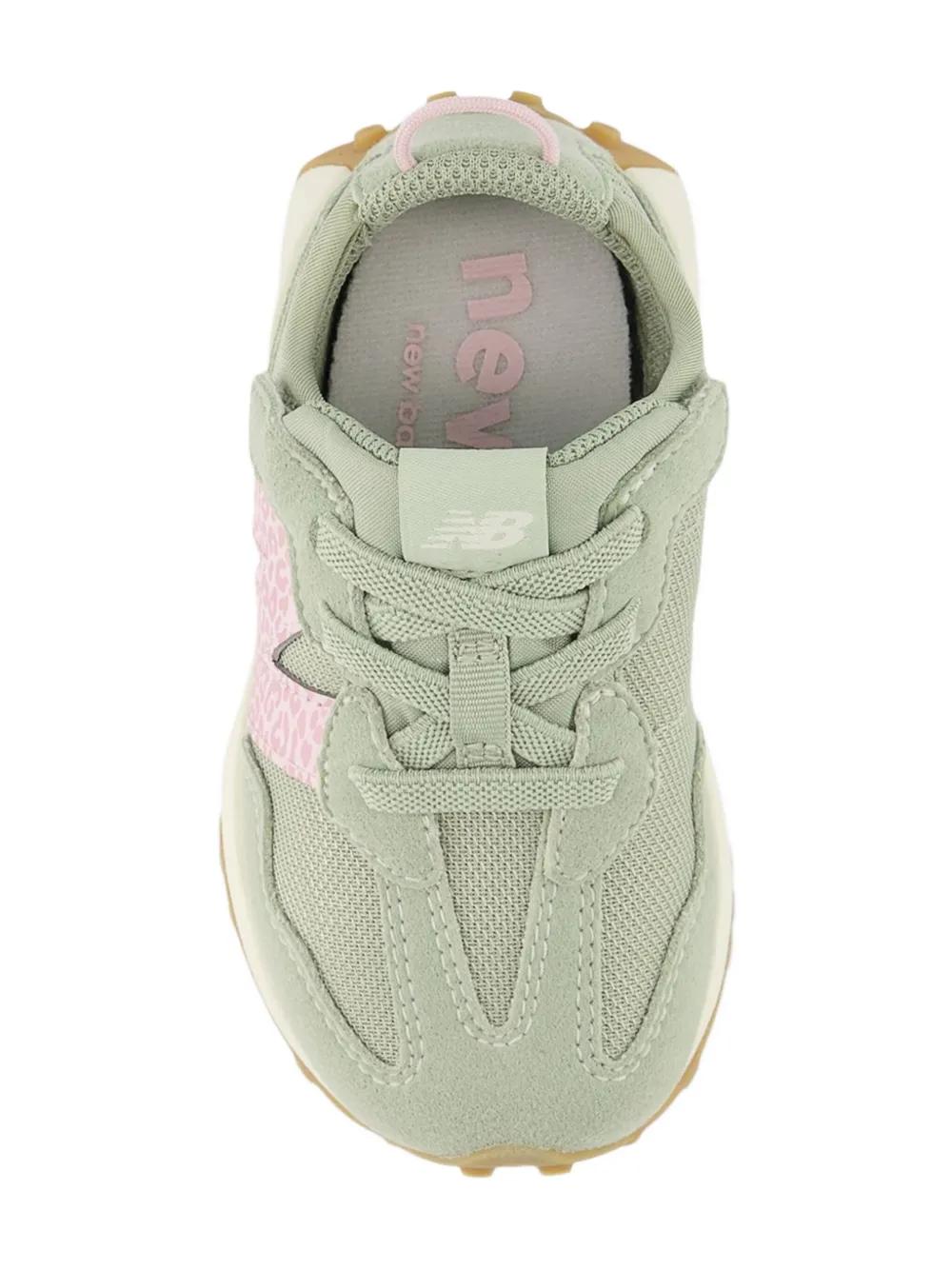 Кроссовки 327 Lace с леопардовым принтом New Balance Kids, зеленый — фото 3