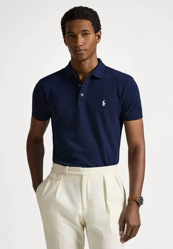 Футболка-Поло приталенного кроя из эластичной сетки Polo Ralph Lauren, Refined Navy