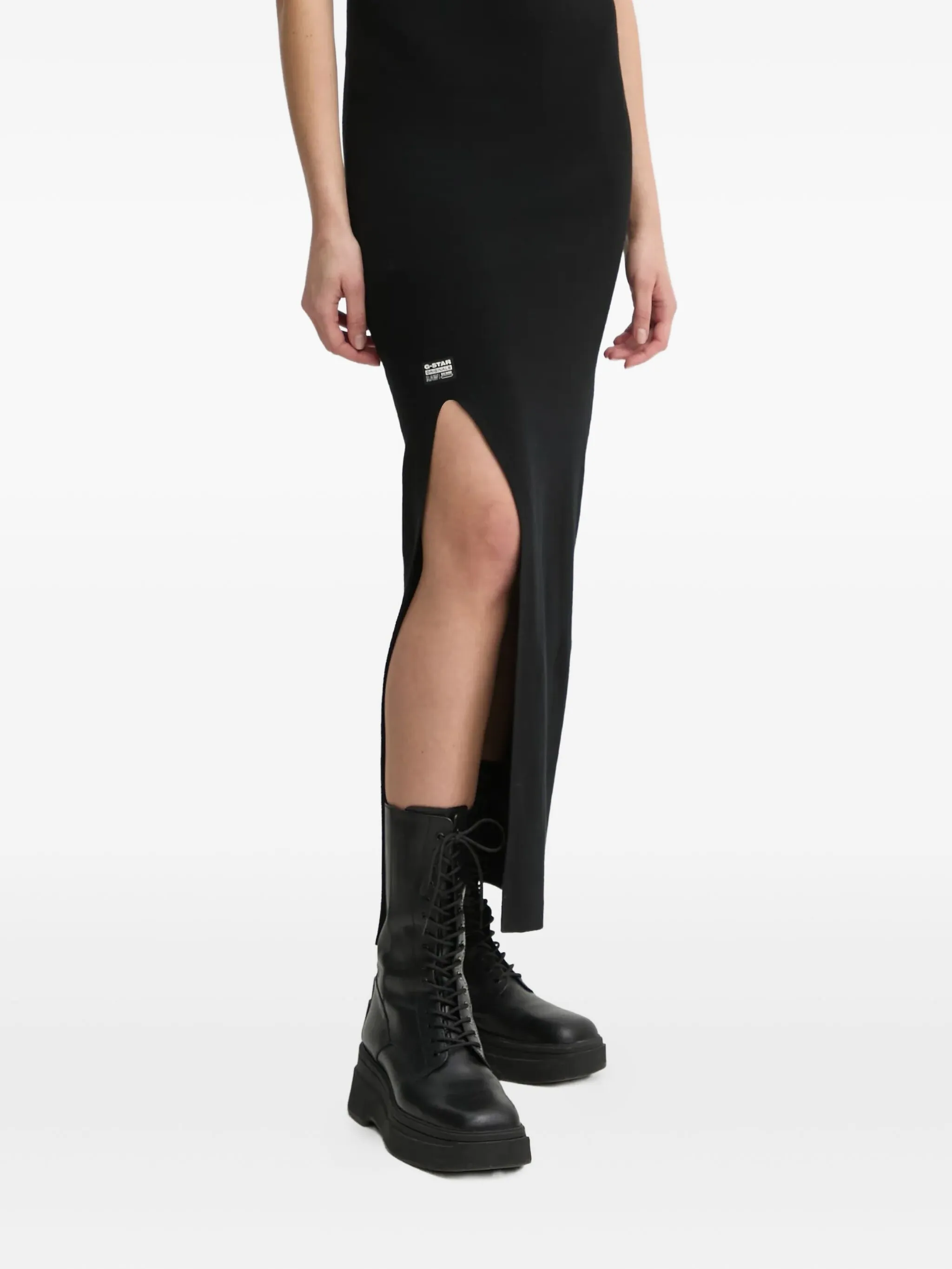 

Платье с высоким воротником и разрезом G-Star Raw, черный