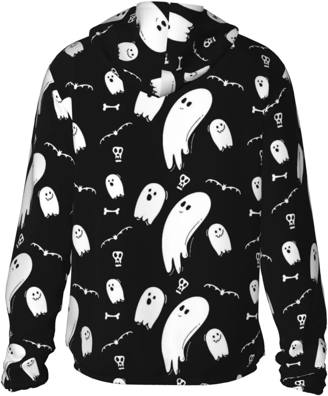 Толстовка Ghost Halloween с защитой от солнца, длинный рукав, легкая спортивная одежда с молнией для мужчин и женщин — фото 4