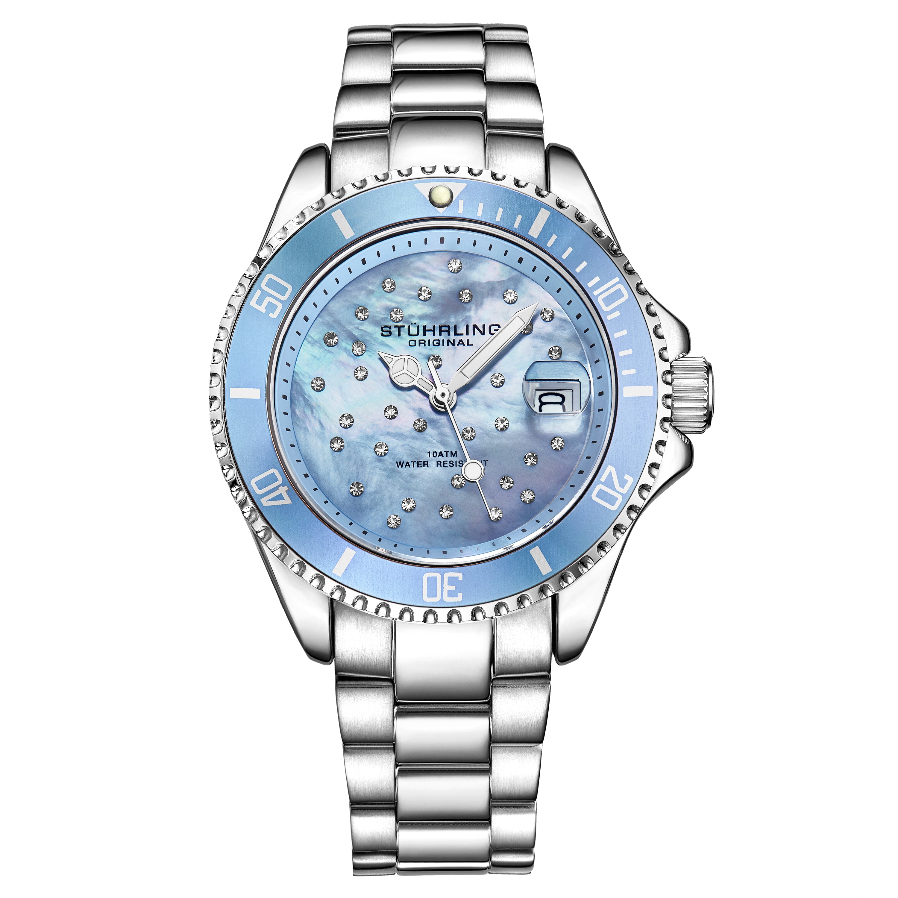 

Часы женские Stuhrling Original, серебристый/голубой