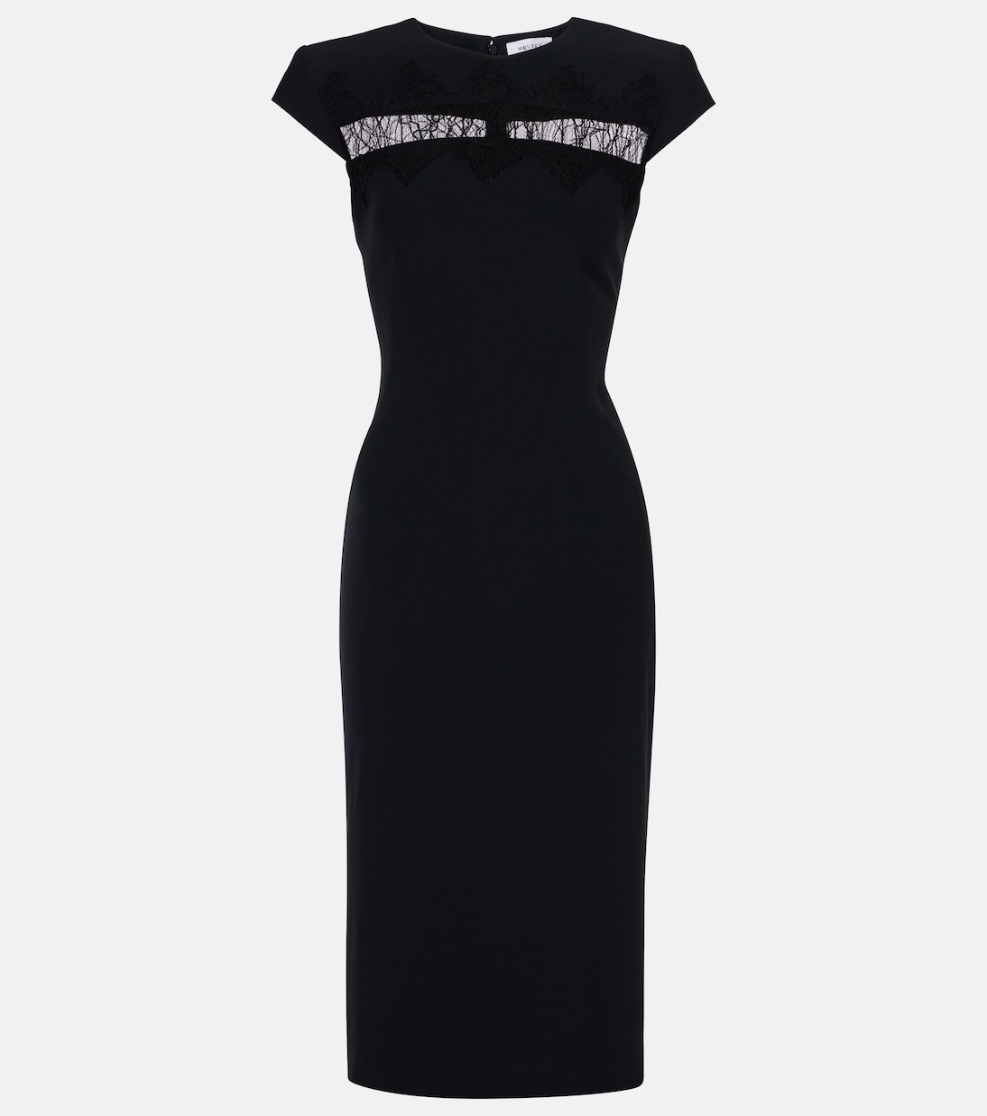 

Платье миди с кружевной отделкой McQueen, черный