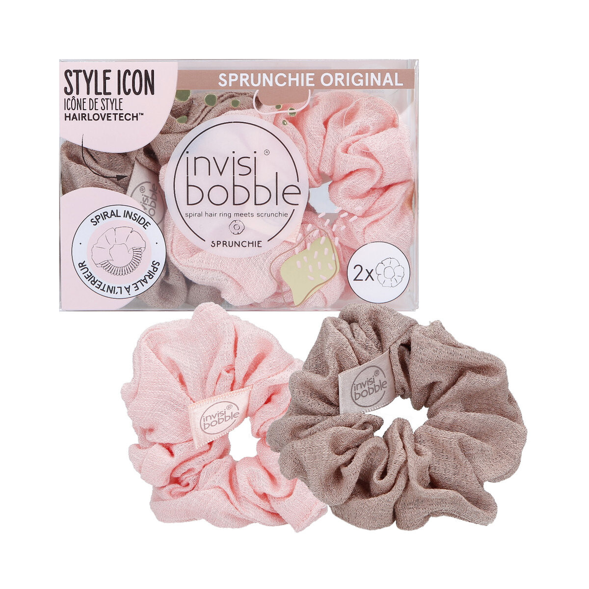 

Invisibobble, Sprunchie, Набор резинок для волос Nordic Breeze с лентой, 2 шт