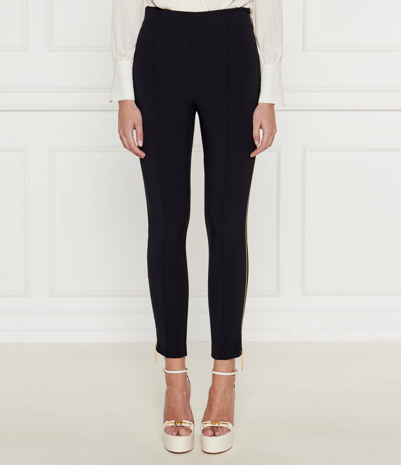 

Брюки Elisabetta Franchi a sigaretta Slim Fit, черный