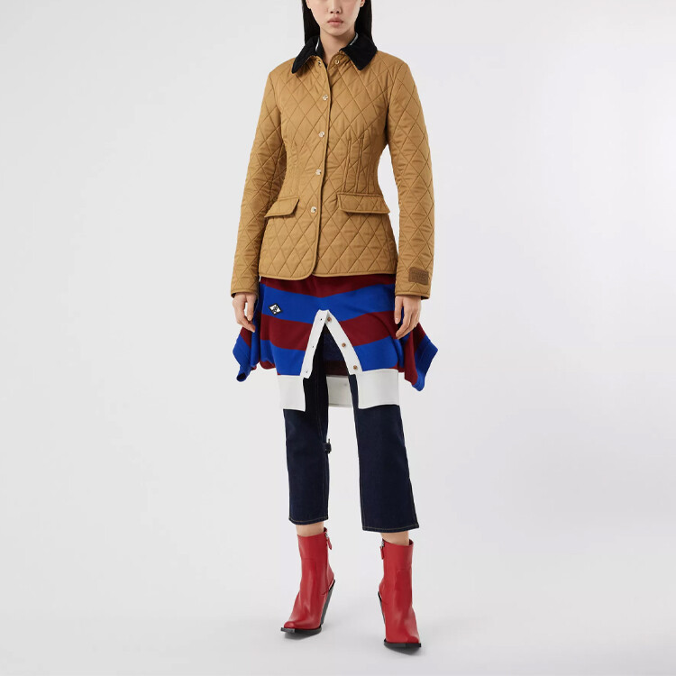 Куртка Burberry, женская, стеганая, кэмел — фото 3