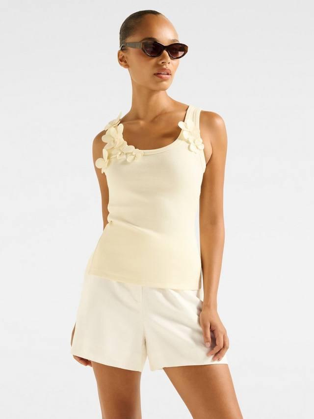 

Топ Pia Applique с круглым вырезом Forever New, Lemon Drop