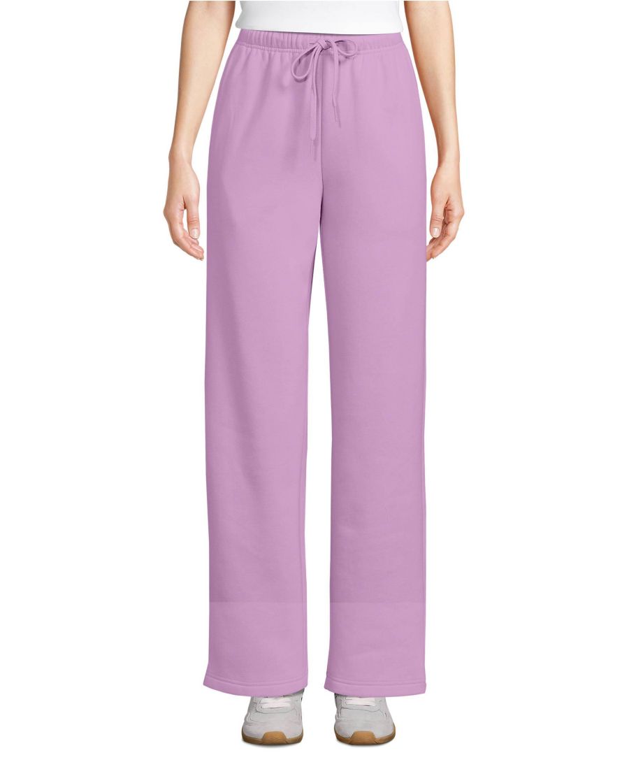 

Женские спортивные брюки Serious Sweats с высокой посадкой, свободного кроя, прямого кроя - втачный низ Lands' End, Wild lilac