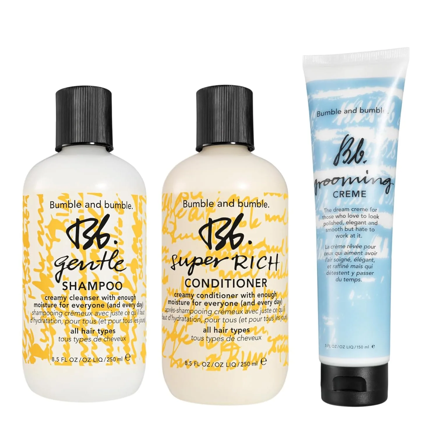 Набор Bumble and bumble Gentle Shampoo + Super Rich Conditioner + Grooming Cream для увлажнения и блеска, фиксации и объема, для нормальных и сухих волос Bumble And Bumble.
