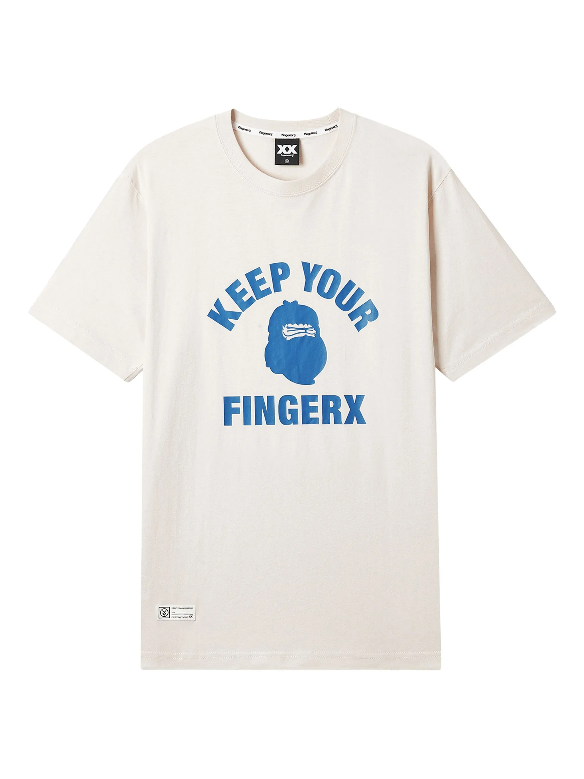 

Футболка с надписью Fingercroxx, бежевый