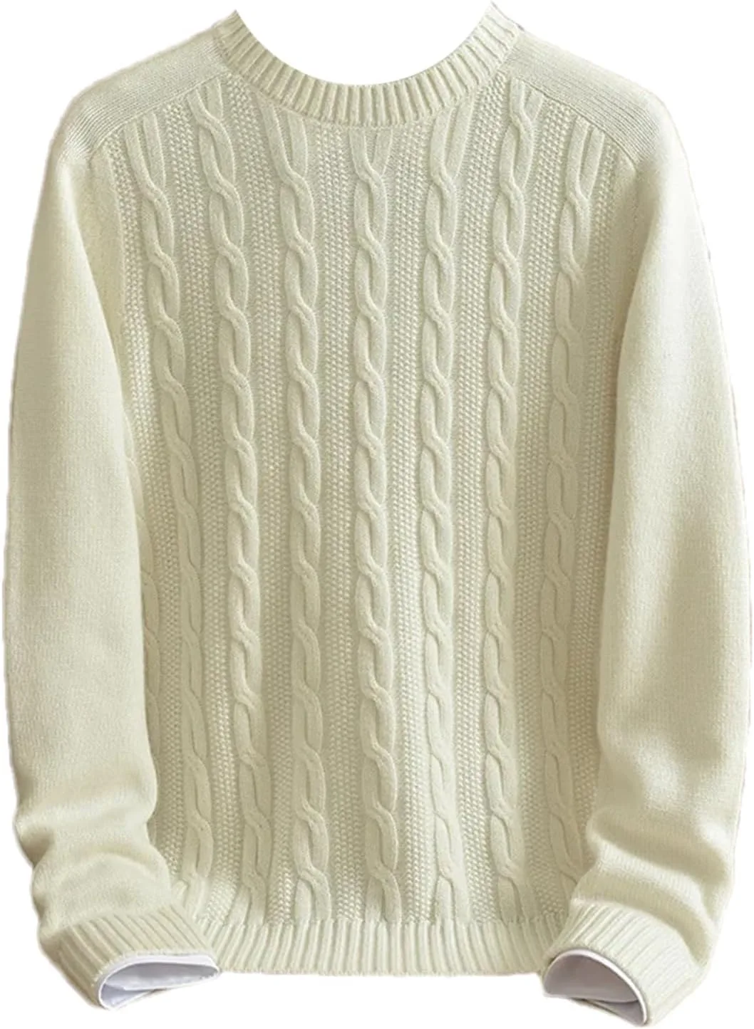 

Зимний теплый кашемировый свитер мужской, утолщенный, круглый вырез, жаккард, однотонный, средний возраст, вязаный, повседневный топ Kelsiop