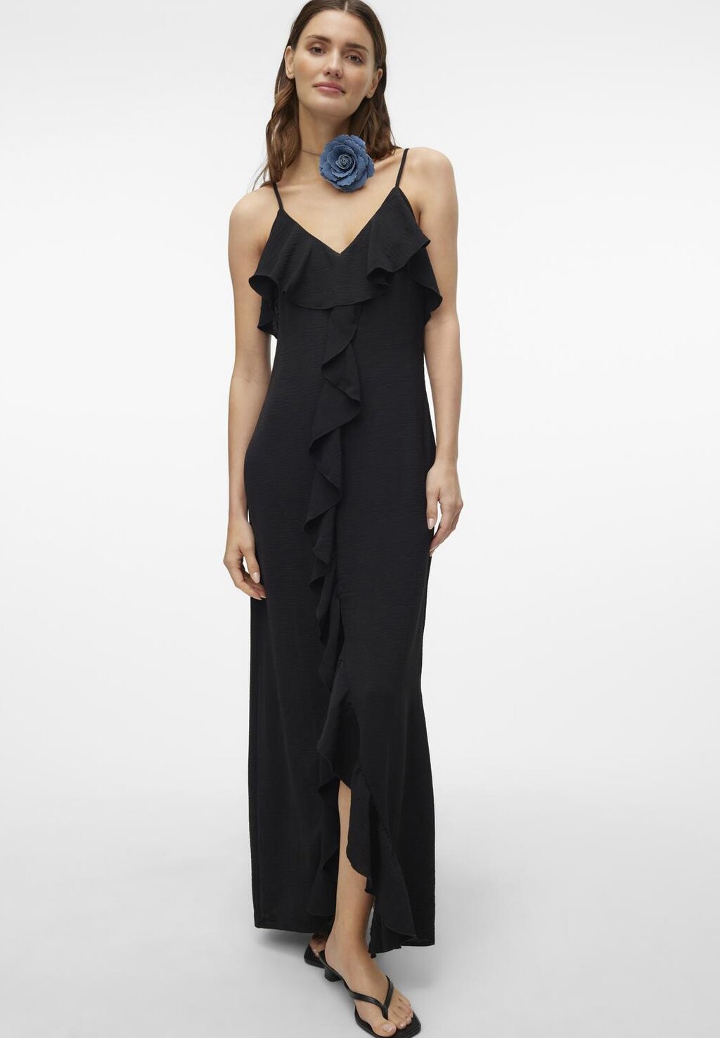 

Платье макси VMALVA SINGLET FRILL Vero Moda, черный