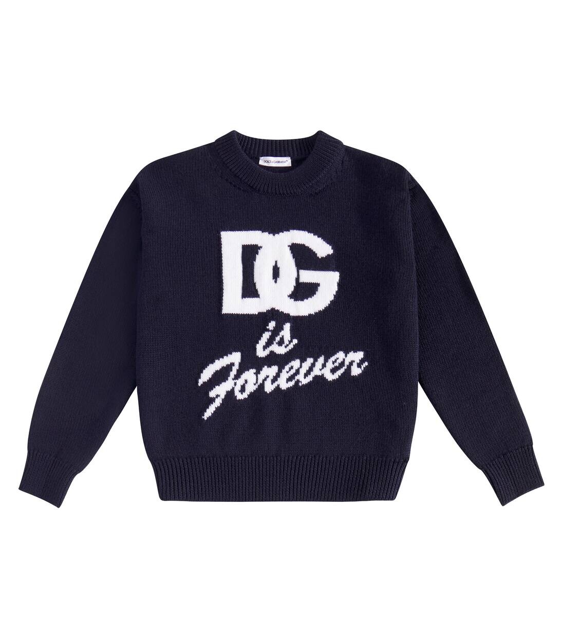 

Жаккардовый свитер из натуральной шерсти Dolce&Gabbana Kids, цвет blu