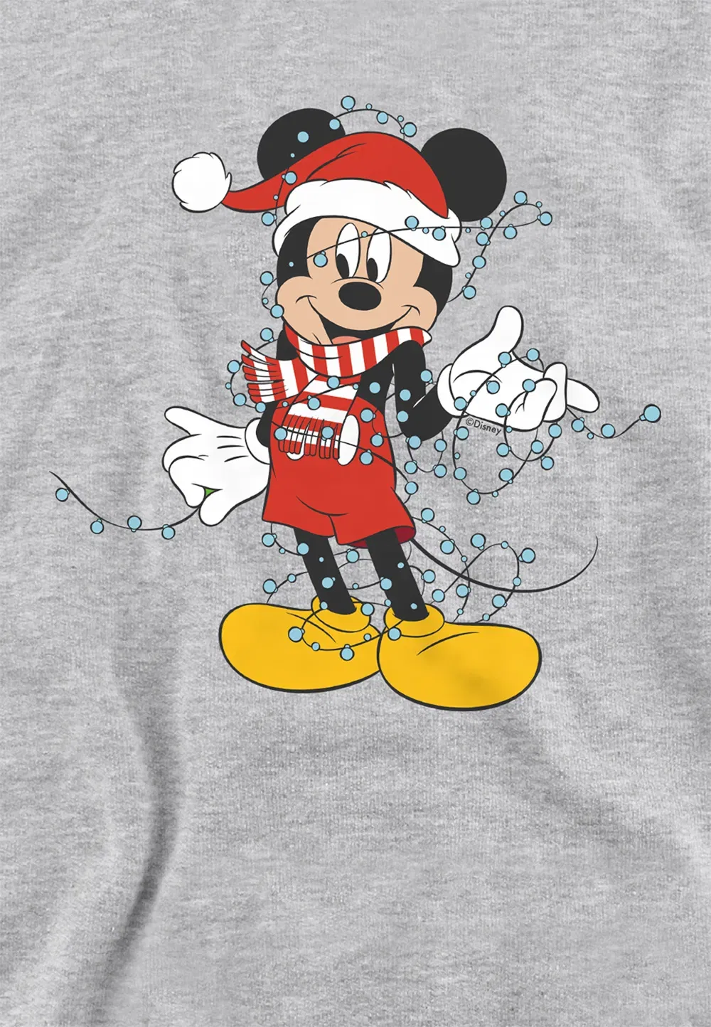 Худи детское Mickey Mouse с рождественскими огнями Disney, серый — фото 2