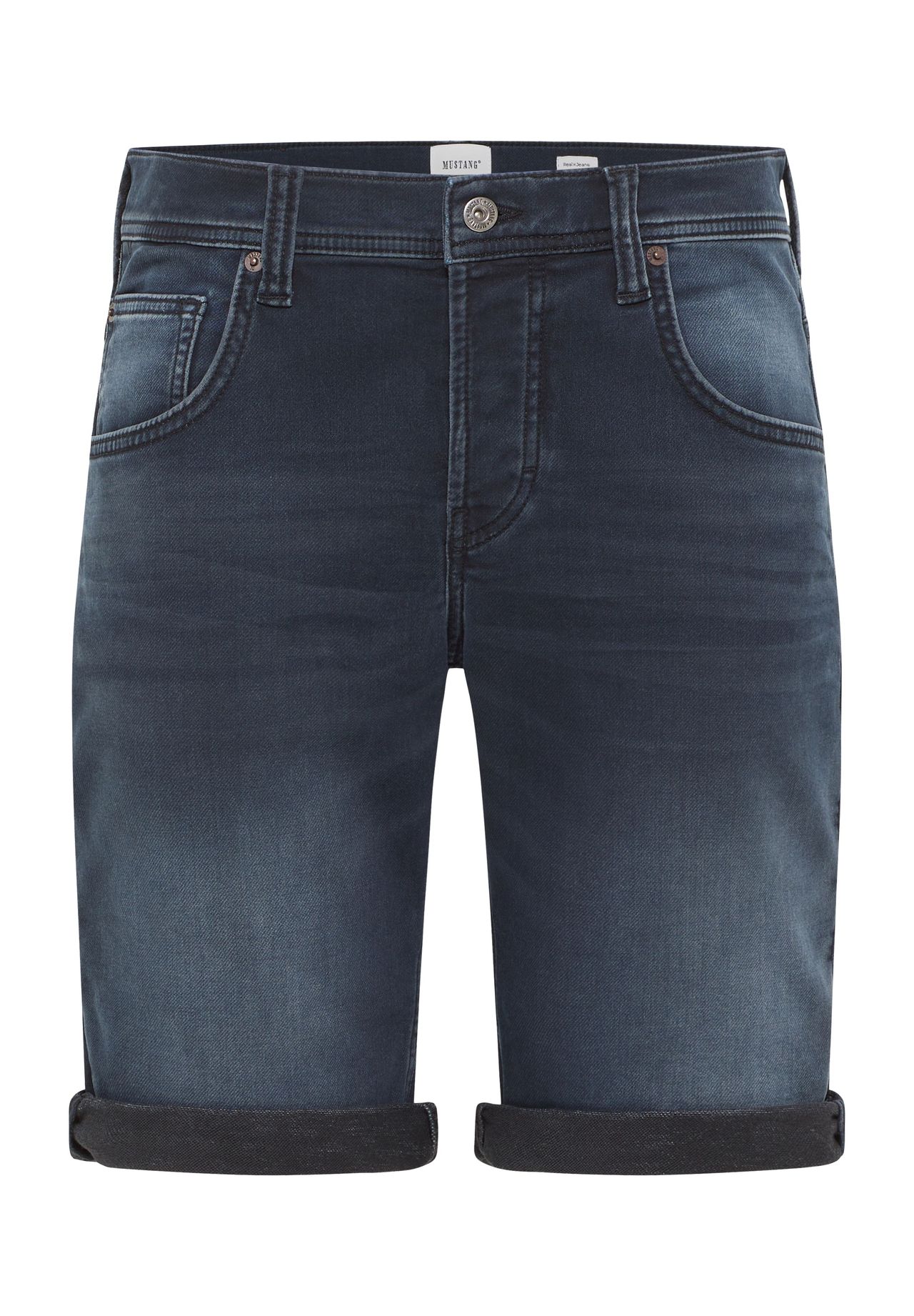 

Джинсы-бермуды, 5 карманов, стираные, мужские MUSTANG, цвет 5000943 Denim Blu